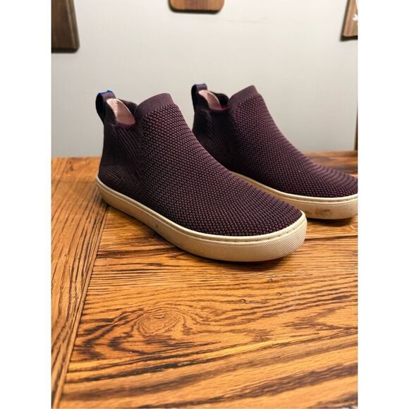 Rothy's Maroon Knit Upper Round Toe Slip-On Ankle Sneakers Size 6.5 - Picture 1 of 5